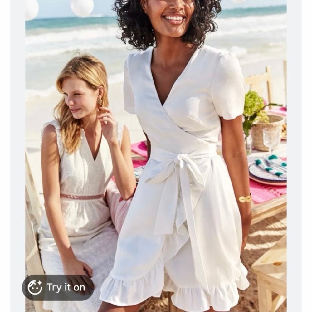 BODEN Federica Wrap Dress cream size 10L
